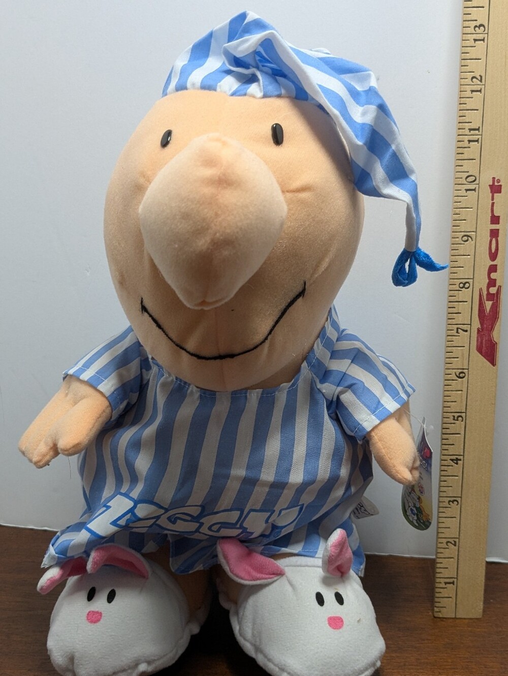 ZIGGY Plush in Striped Pajamas & Bunny Slippers NANCO w/ Tags